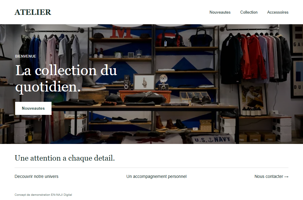 Concept de site web : E-Commerce Fashion
