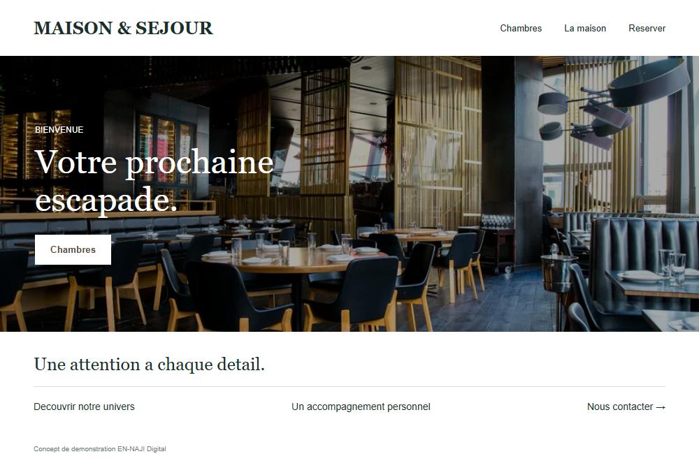 Concept de site web : Hôtel & Riad