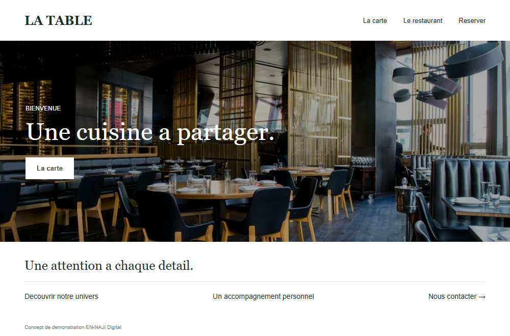 Concept de site web : Restaurant Gourmet