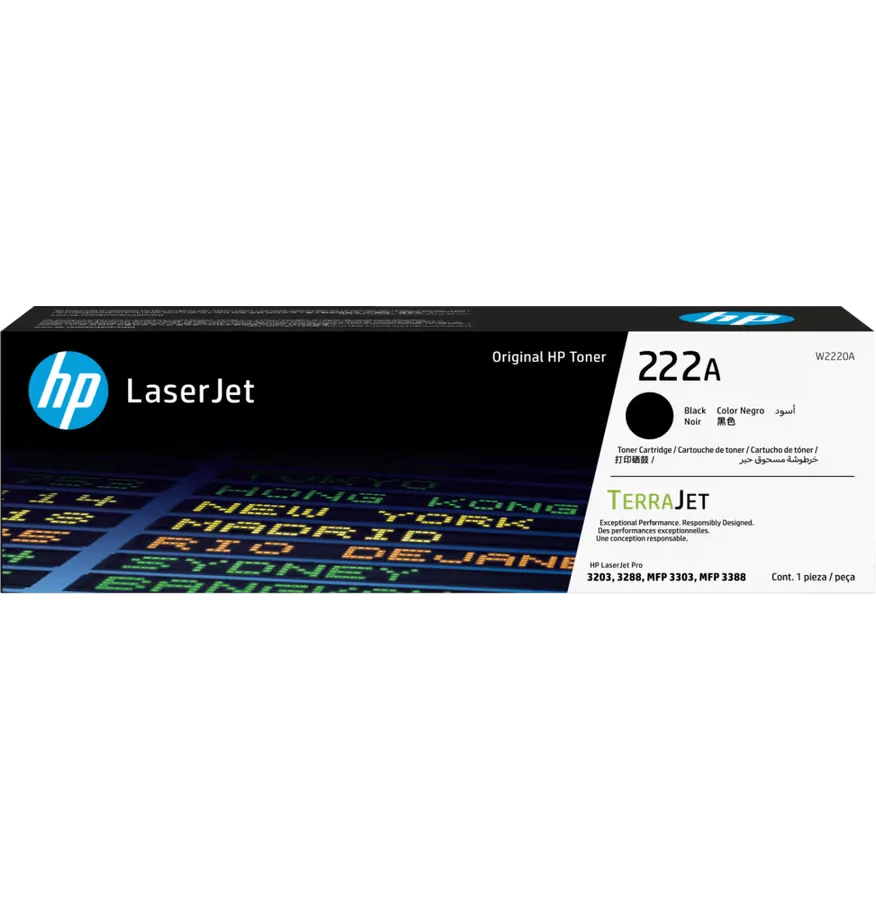 HP 222A Original Noir LaserJet Cartouche de Toner [W2220A]